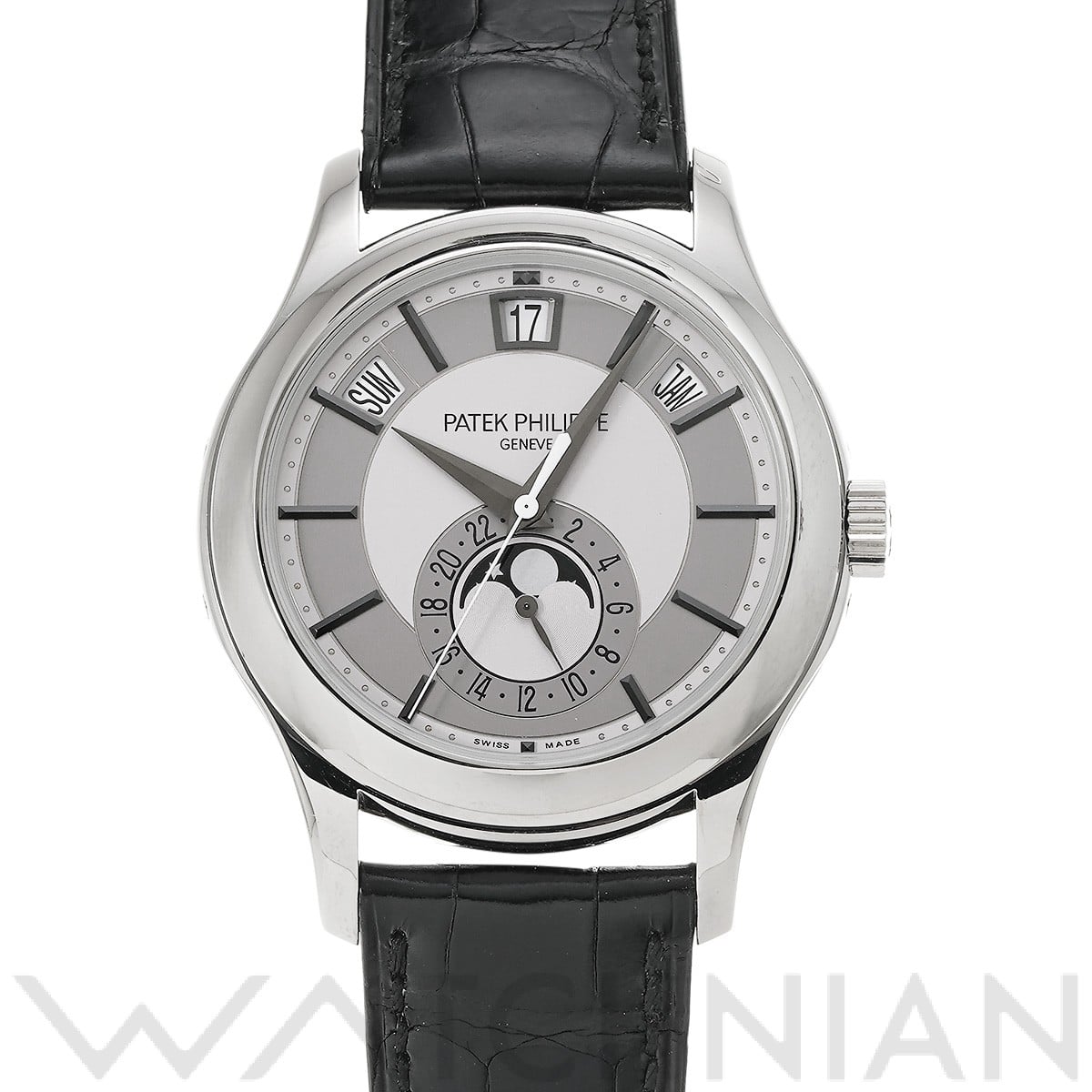 パテック フィリップ / PATEK PHILIPPE コンプリケーション アニュアルカレンダー ムーンフェイズ 5205G-001 シルバー メンズ 時計 【中古】【wristwatch】
