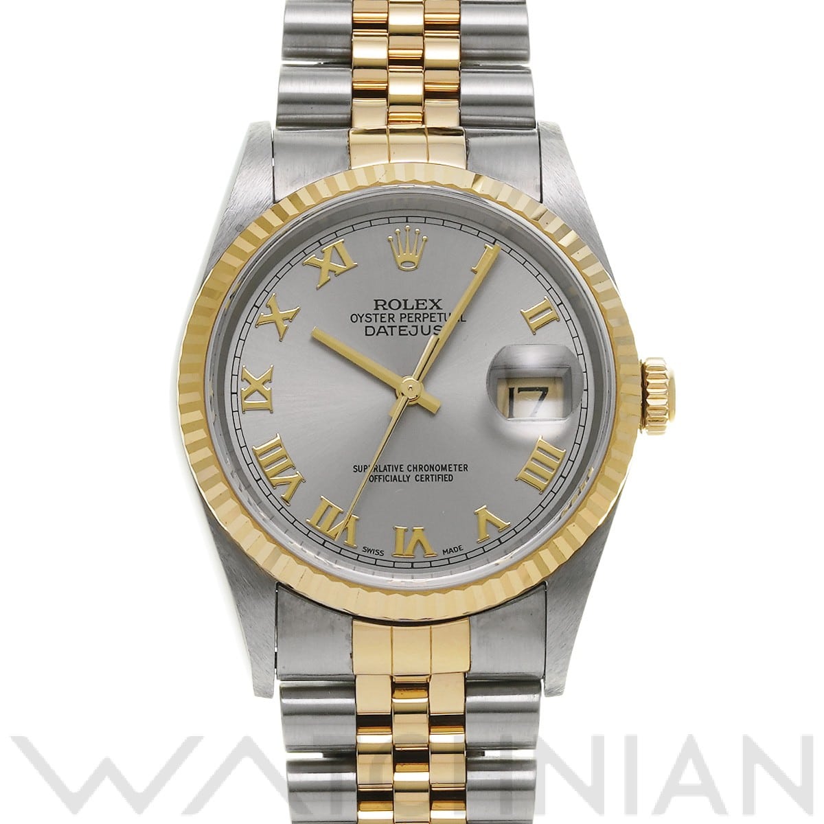 ロレックス デイトジャスト 16233 グレー メンズ 時計 【中古】【wristwatch】