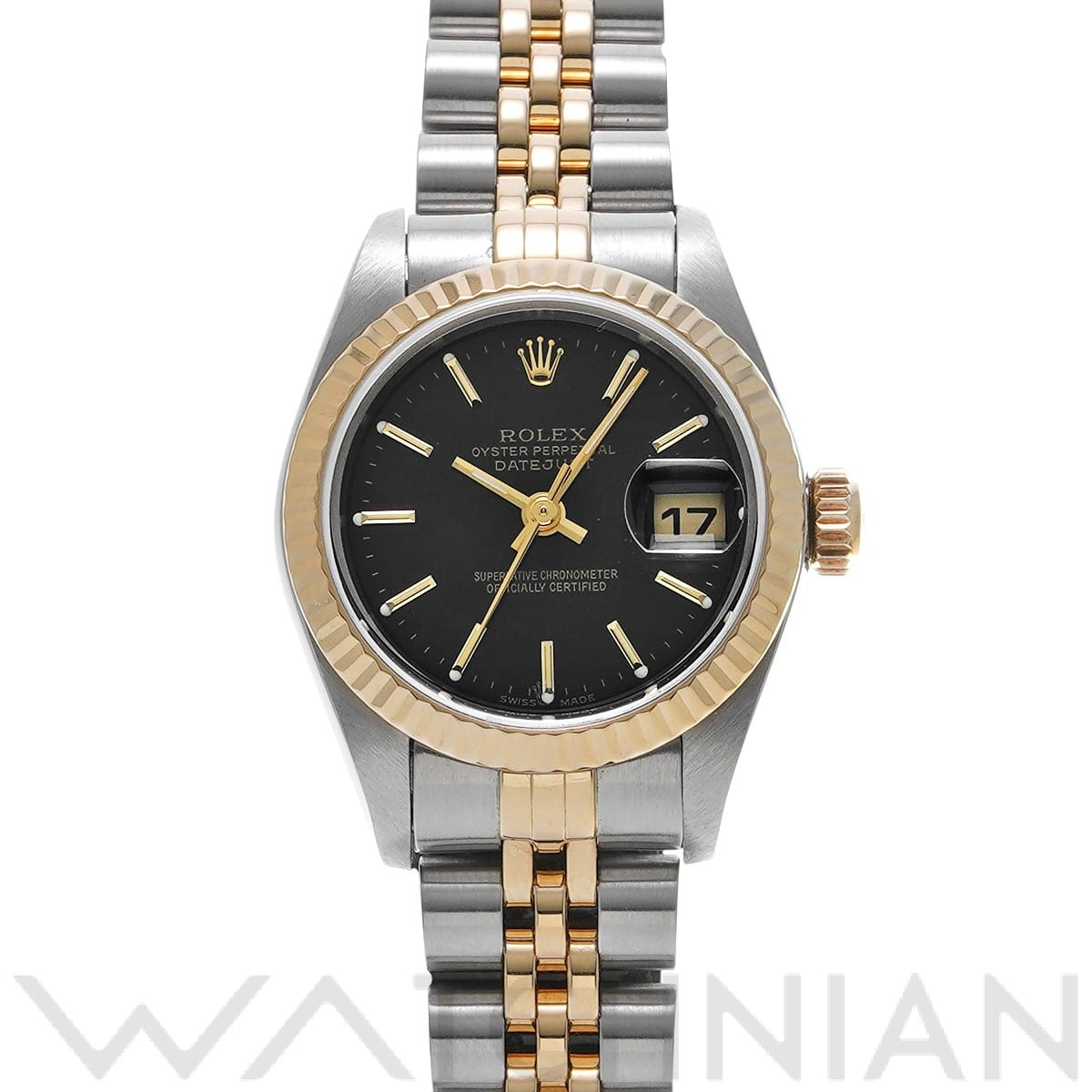 ロレックス デイトジャスト 79173 ブラック レディース 時計 【中古】【wristwatch】