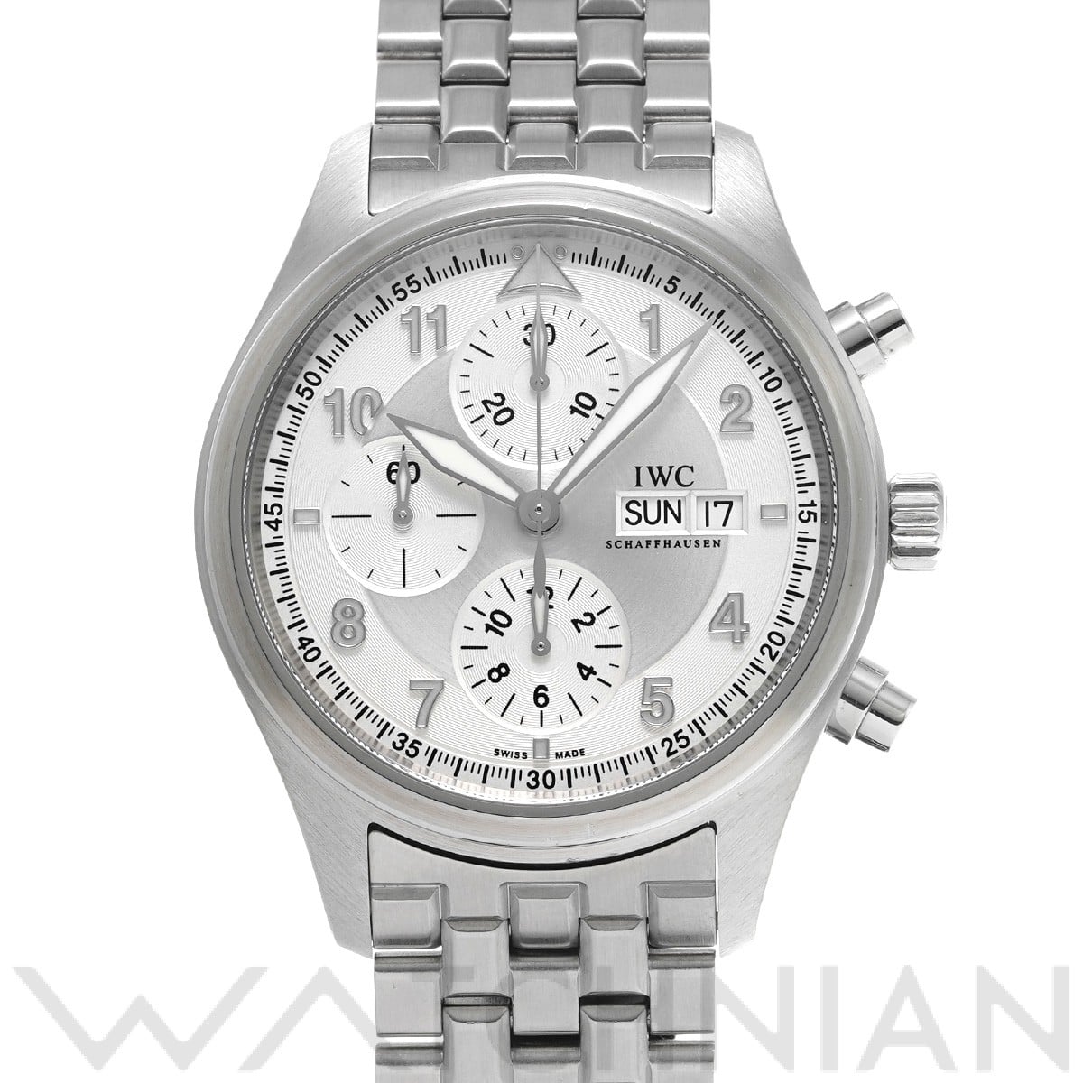 IWC パイロットウォッチ クロノグラフ スピットファイア IW371705 シルバー メンズ 時計 【中古】【wristwatch】