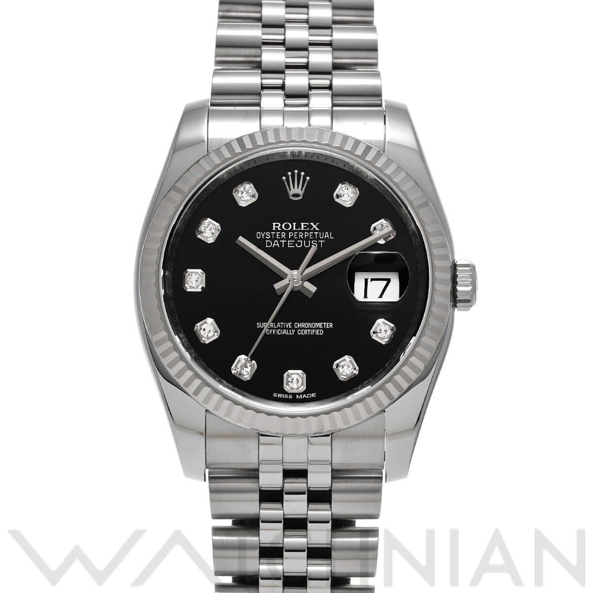 ロレックス デイトジャスト 36 116234G ブラック/ダイヤモンド メンズ 時計 【中古】【wristwatch】