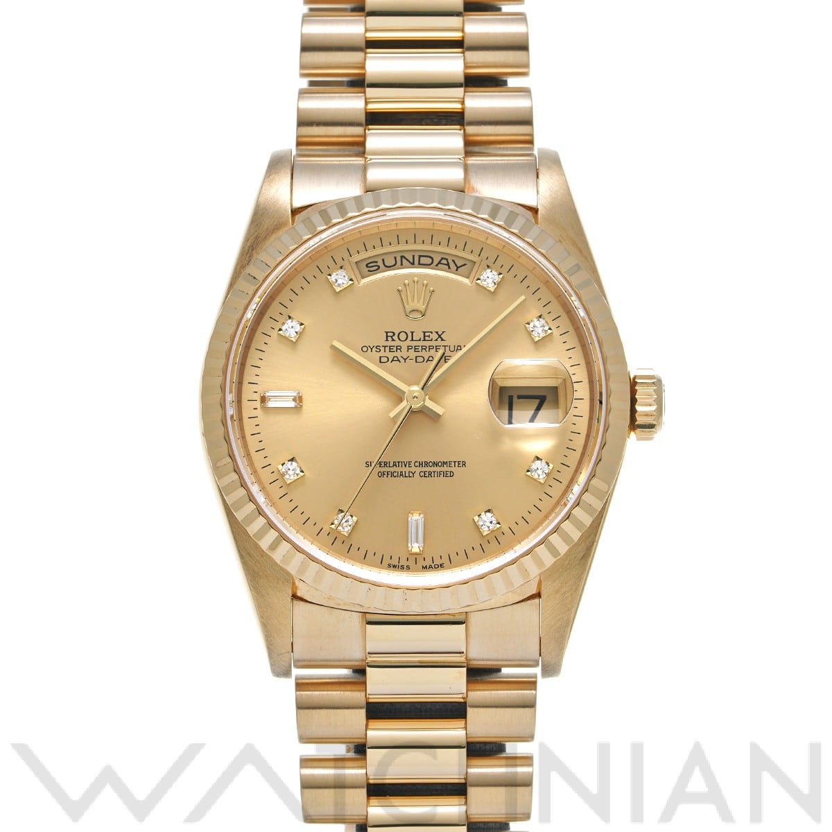 ロレックス デイデイト 18238A シャンパン/ダイヤモンド メンズ 時計 【中古】【wristwatch】