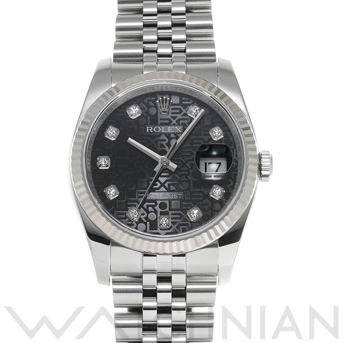 ロレックス デイトジャスト 36 116234G ブラックコンピュータ/ダイヤモンド メンズ 時計 【中古】【wristwatch】