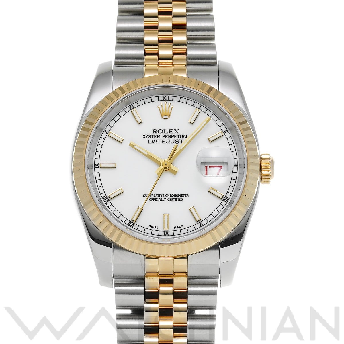 ロレックス デイトジャスト 36 116233 ホワイト メンズ 時計 【中古】【wristwatch】