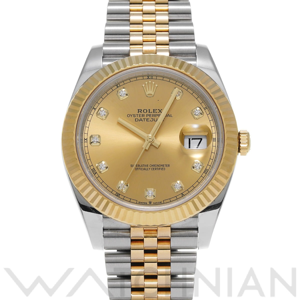 ロレックス デイトジャスト 41 126333G シャンパン/ダイヤモンド メンズ 時計 【中古】【wristwatch】