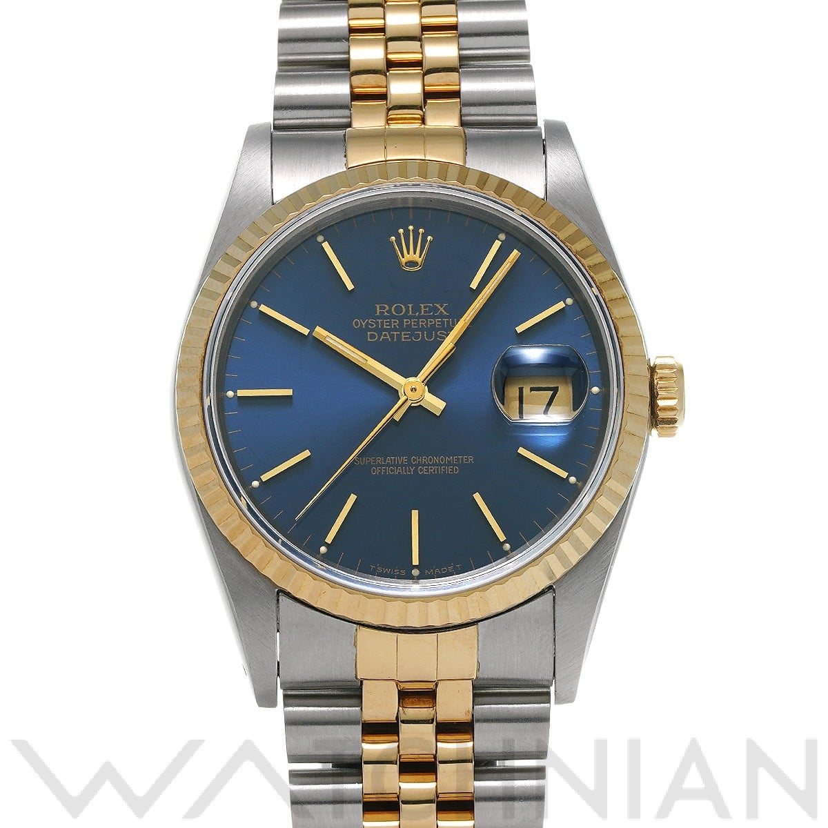 ロレックス デイトジャスト 16233 ブルー メンズ 時計 【中古】【wristwatch】