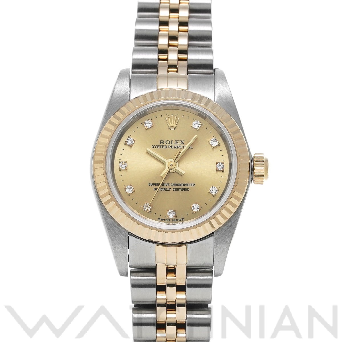 ロレックス / ROLEX オイスターパーペチュアル 76193G シャンパン/ダイヤモンド レディース 時計 【中古】【wristwatch】