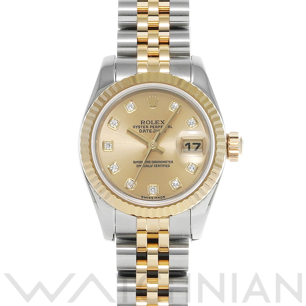 ロレックス デイトジャスト 179173G シャンパン/ダイヤモンド レディース 時計 【中古】【wristwatch】