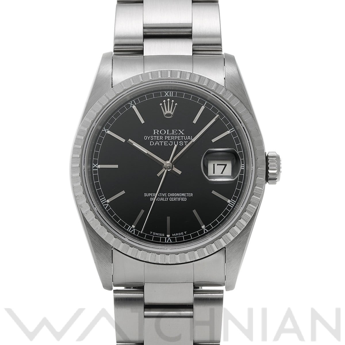 ロレックス デイトジャスト 16220 ブラック メンズ 時計 【中古】【wristwatch】