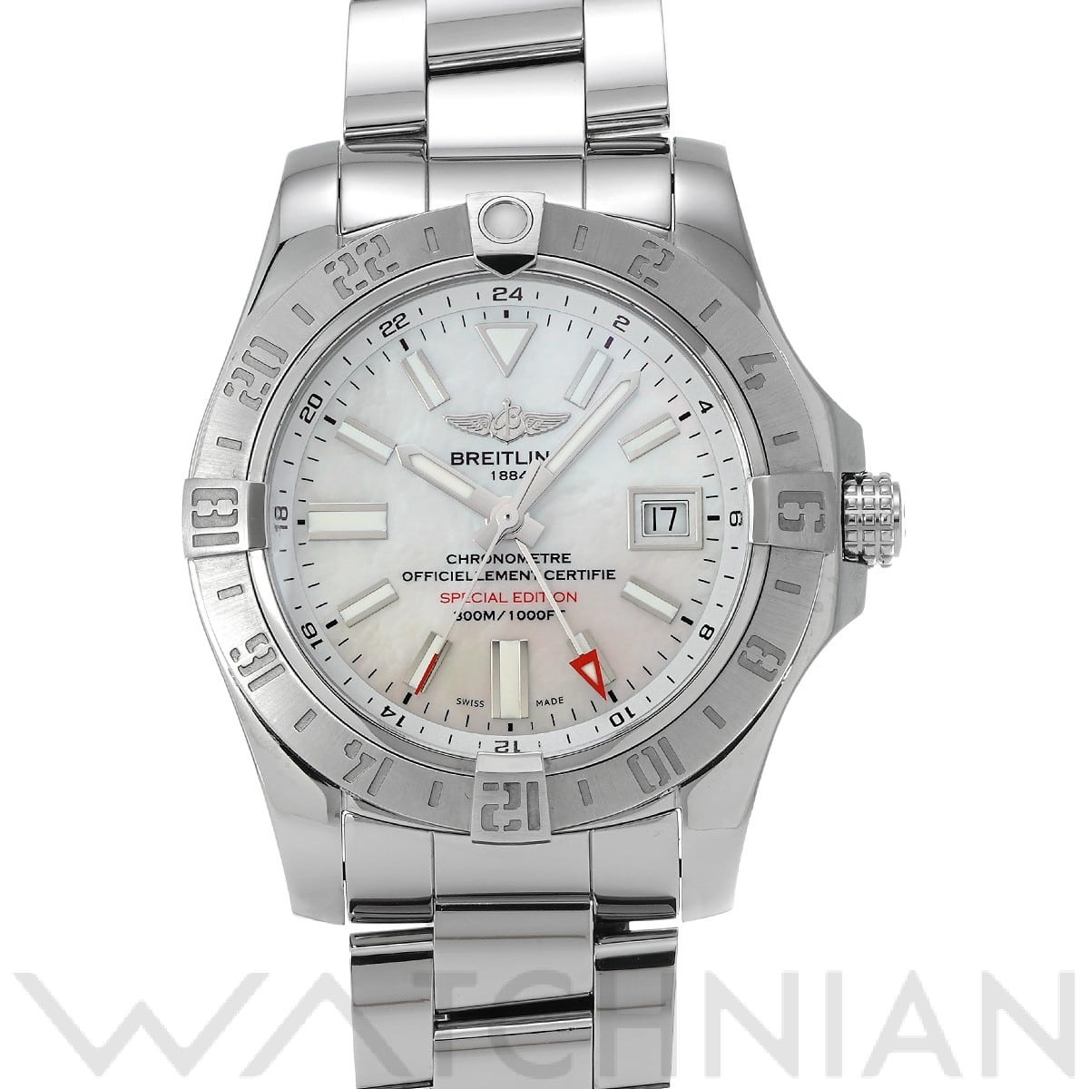 ブライトリング アベンジャー II GMT マザーオブパール A3239011/A809 ホワイトシェル メンズ 時計 【中古】【wristwatch】