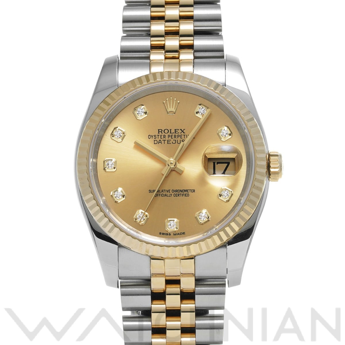 ロレックス デイトジャスト 116233G シャンパン/ダイヤモンド メンズ 時計 【中古】【wristwatch】