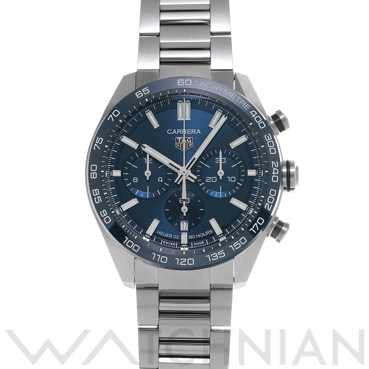 タグ ホイヤー / TAG HEUER カレラ キャリバーホイヤー02 クロノグラフ CBN2A1A.BA0643 ブルー メンズ 時計 【中古】【wristwatch】