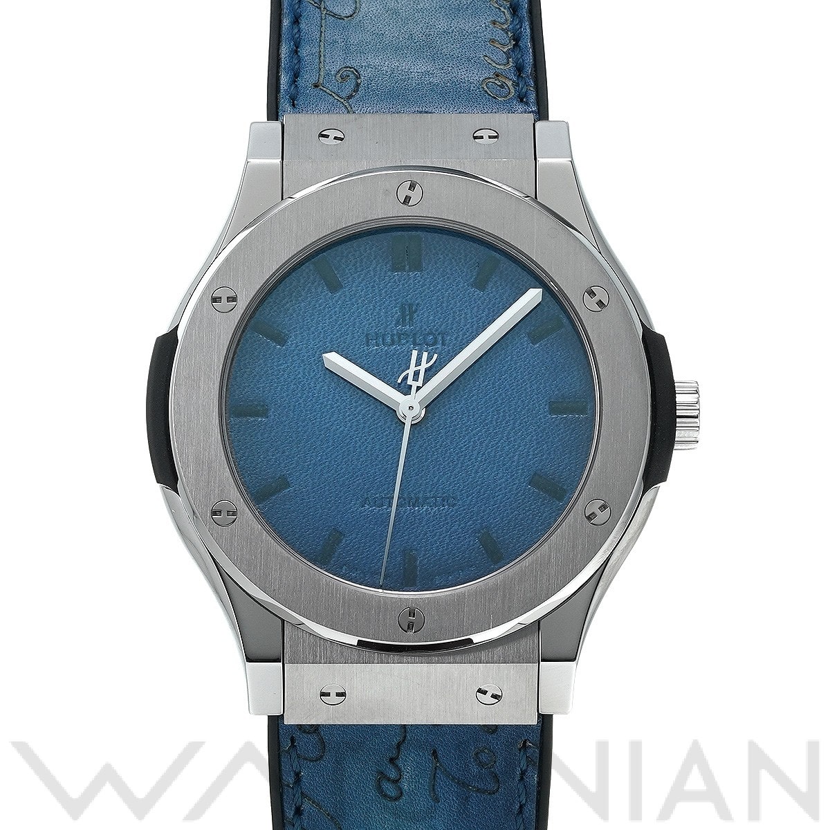 ウブロ クラシックフュージョン チタニウム ベルルッティ スクリット オーシャンブルー 511.NX.050B.VR.BER16 ブルー メンズ 時計 【中古】【wristwatch】