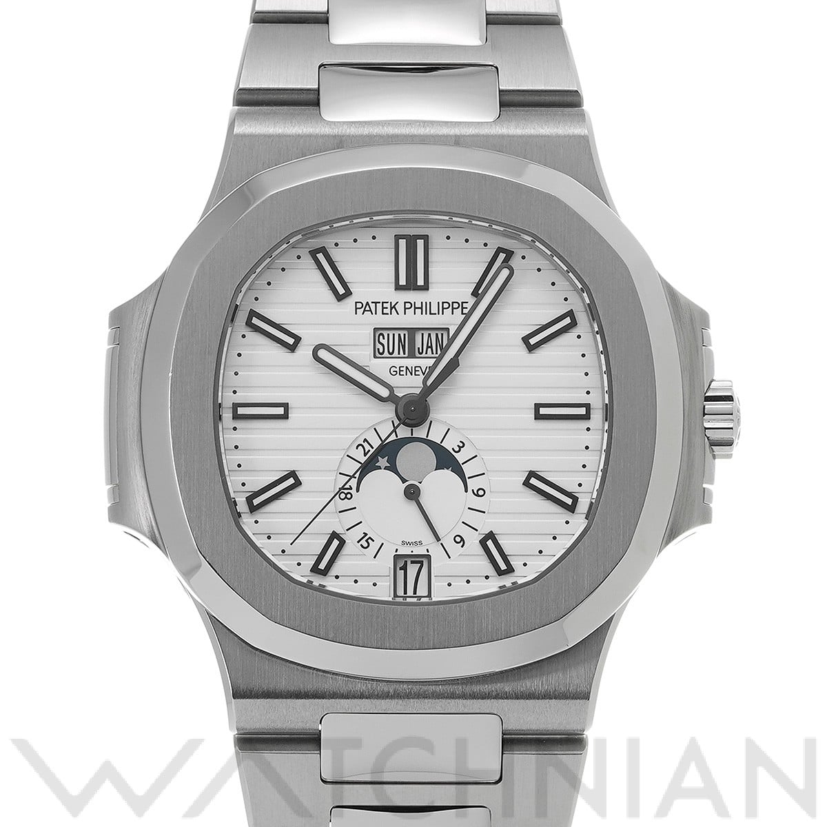 パテック フィリップ / PATEK PHILIPPE ノーチラス アニュアルカレンダー ムーンフェイズ 5726/1A-010 ホワイト メンズ 時計 【中古】【wristwatch】