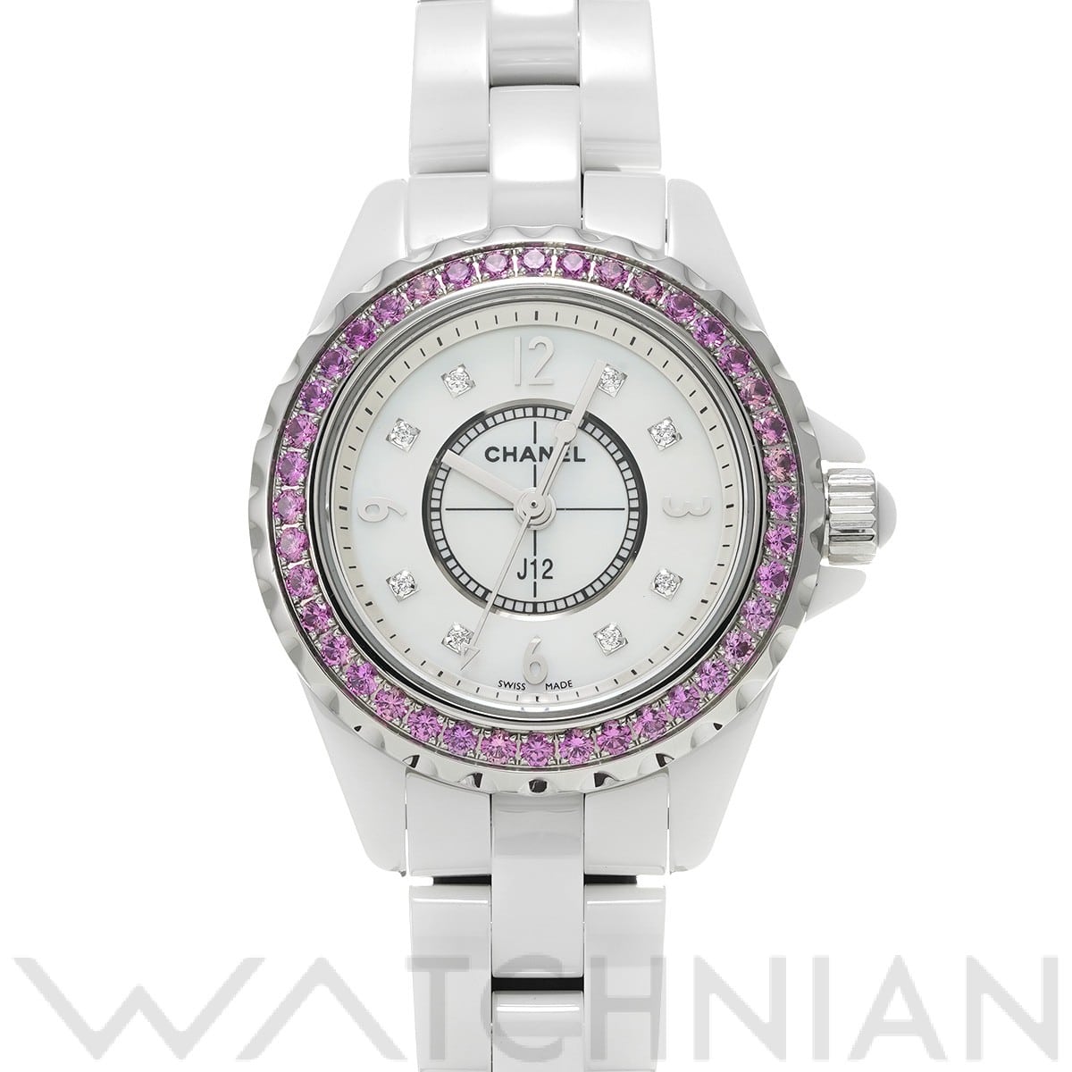 シャネル J12 29MM H3243 ホワイトシェル/ダイヤモンド レディース 時計 【中古】【wristwatch】
