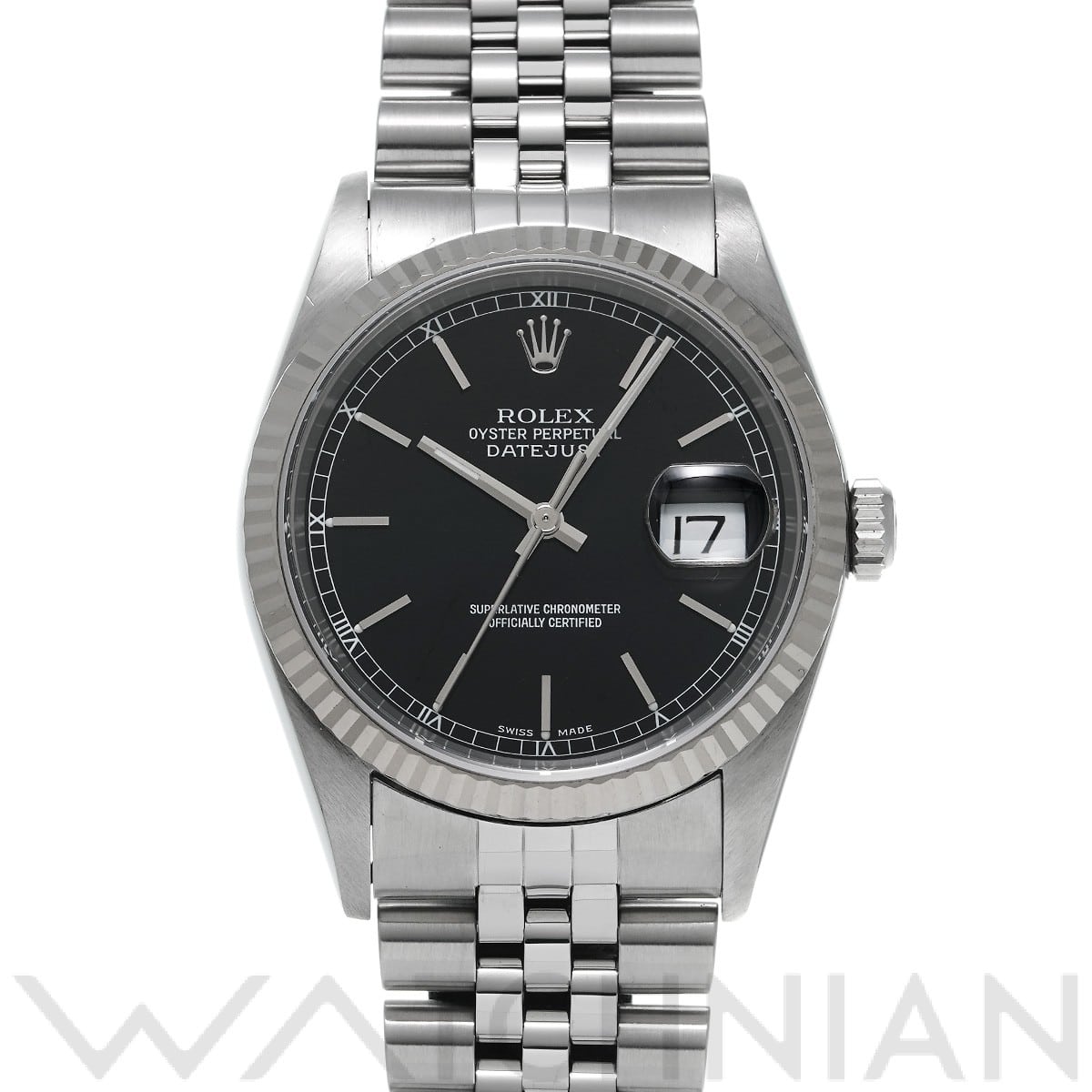 ロレックス デイトジャスト 16234 ブラック メンズ 時計 【中古】【wristwatch】