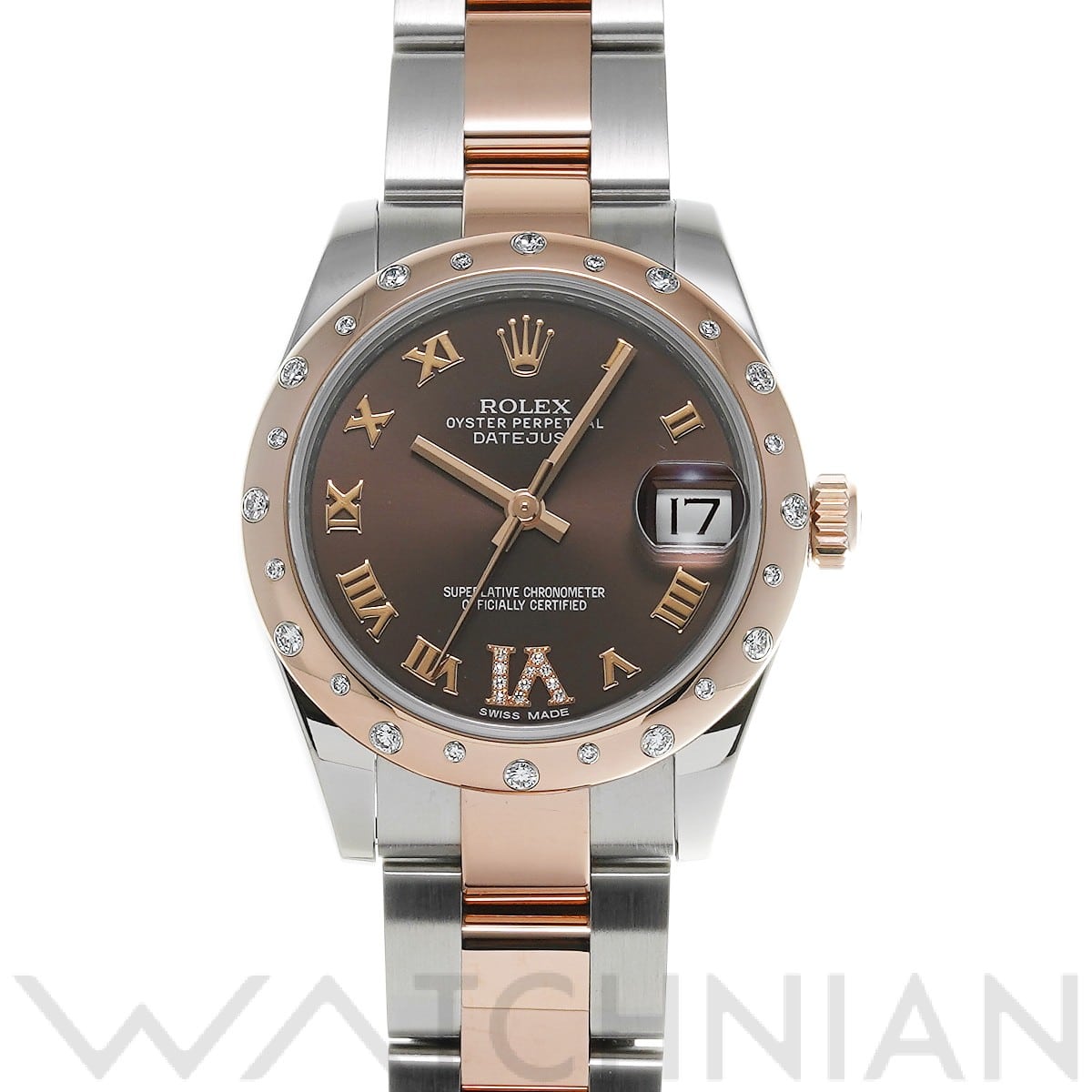 ロレックス デイトジャスト 31 178341 チョコレート/ダイヤモンド ユニセックス 時計 【中古】【wristwatch】