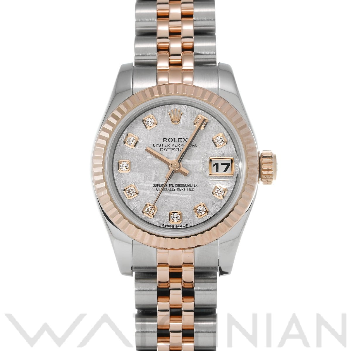 ロレックス レディ デイトジャスト 26 179171G メテオライト/ダイヤモンド レディース 時計 【中古】【wristwatch】