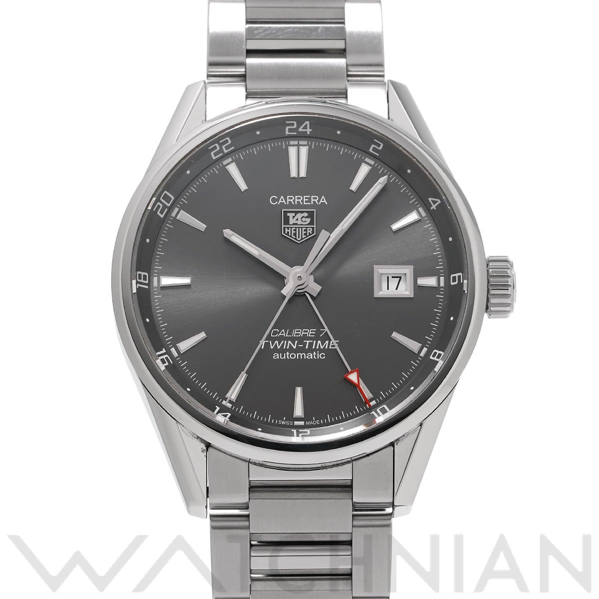 タグ ホイヤー / TAG HEUER カレラ キャリバー7 ツインタイム WAR2012.BA0723 グレー メンズ 時計 【中古】【wristwatch】