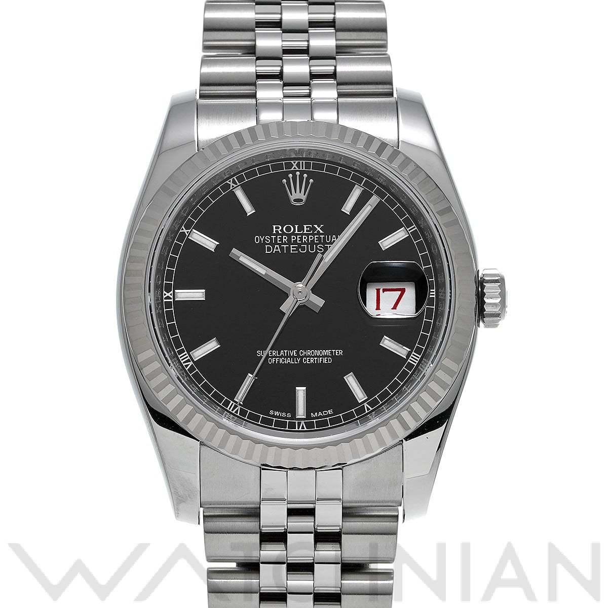 ロレックス デイトジャスト 36 116234 ブラック メンズ 時計 【中古】【wristwatch】