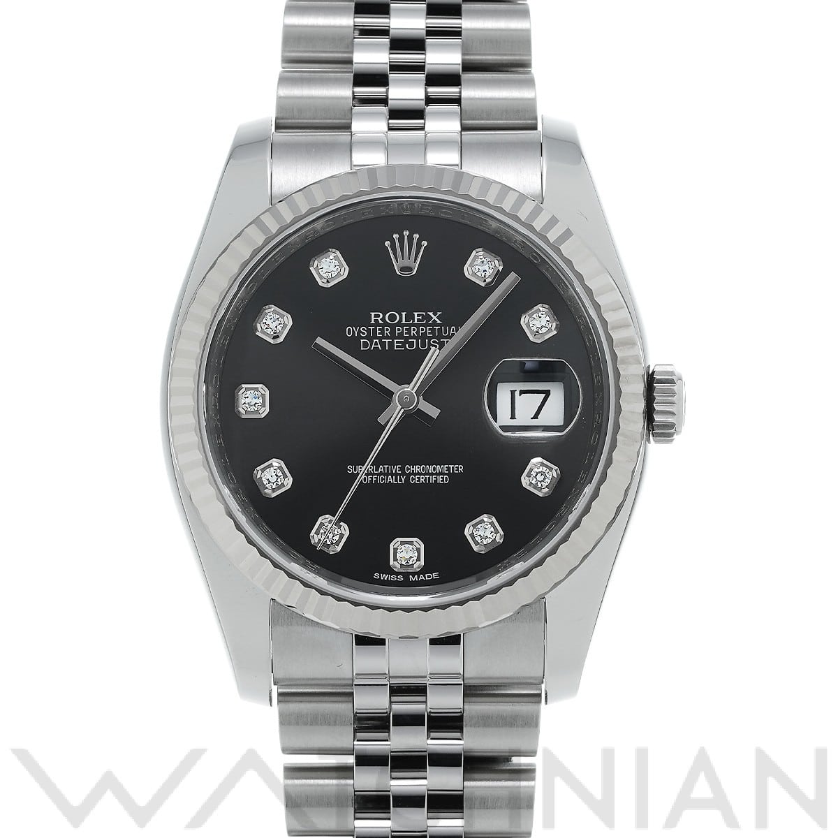 ロレックス デイトジャスト 36 116234G ブラック/ダイヤモンド メンズ 時計 【中古】【wristwatch】