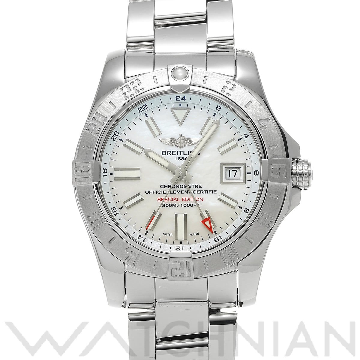 ブライトリング / BREITLING アベンジャー II GMT マザーオブパール A3239011/A809 ホワイトシェル メンズ 時計 【中古】【wristwatch】