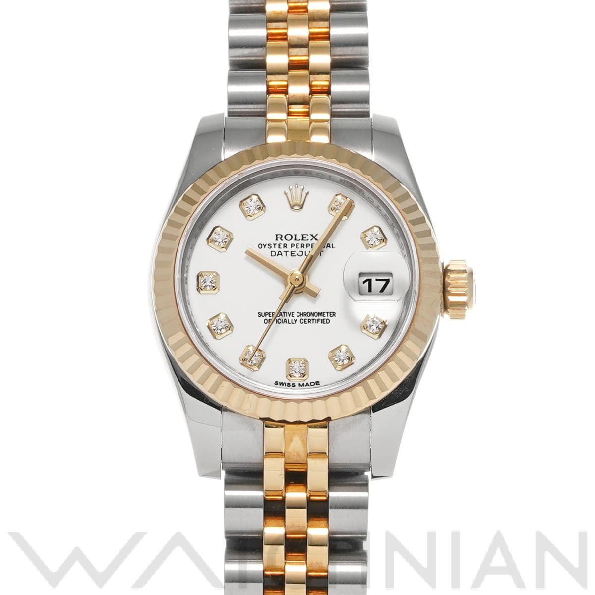 ロレックス デイトジャスト 26 179173G ホワイト/ダイヤモンド レディース 時計 【中古】【wristwatch】