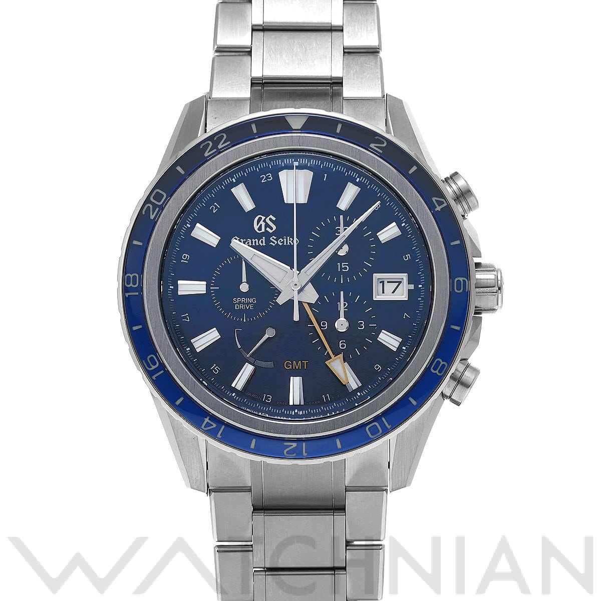 グランドセイコー エボリューション9コレクション スプリングドライブ クロノグラフ GMT GSクロノグラフ15th SBGC249 ブルー メンズ 時計 【中古】【wristwatch】
