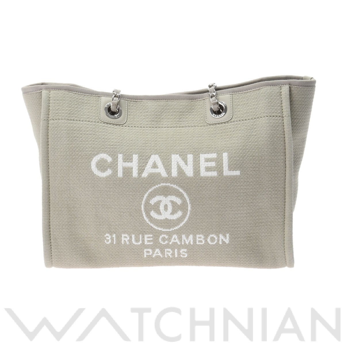 シャネル / CHANEL ドーヴィル ミディアム グレー/シルバー金具 A67001 ミックスファイバー レディース バッグ 【中古】【bag】