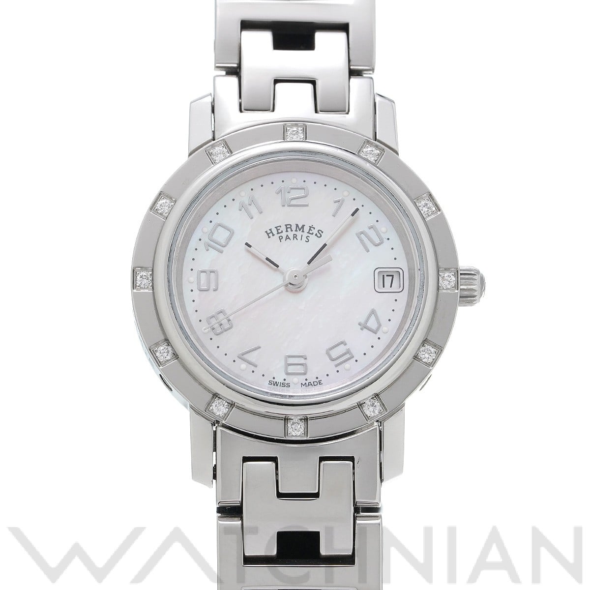 エルメス クリッパー ナクレ CL4.230.214/3821 ピンクシェル レディース 時計 【中古】【wristwatch】