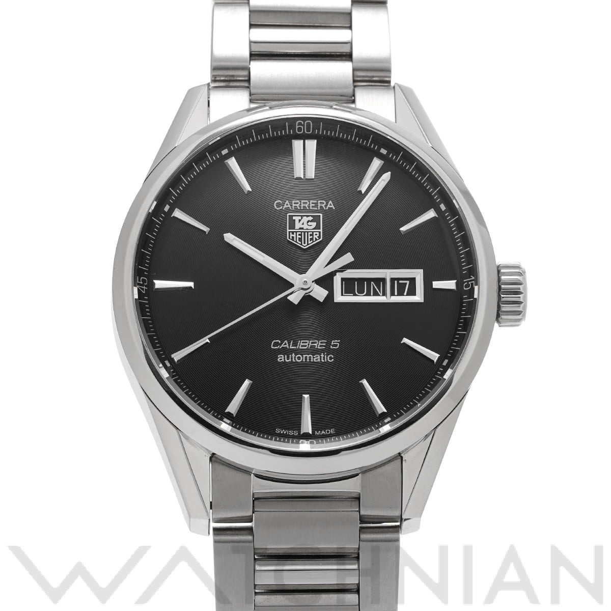 タグ ホイヤー / TAG HEUER カレラ キャリバー5 デイデイト WAR201A.BA0723 ブラック メンズ 時計 【中古】【wristwatch】