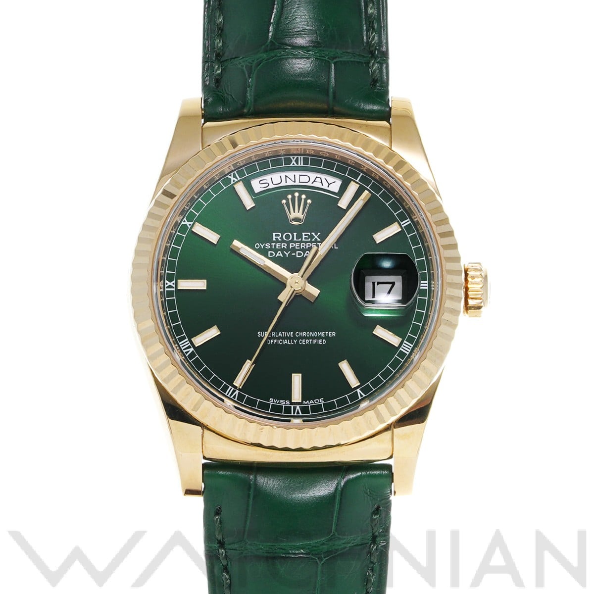 ロレックス デイデイト 36 118138 グリーン メンズ 時計 【中古】【wristwatch】