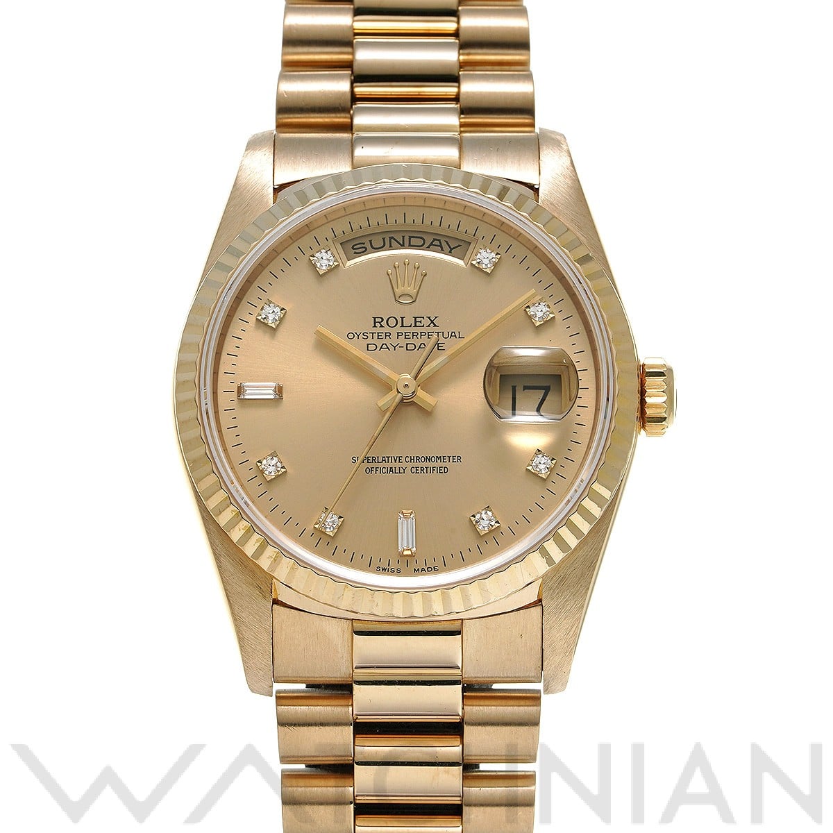 ロレックス デイデイト 18238A シャンパン/ダイヤモンド メンズ 時計 【中古】【wristwatch】