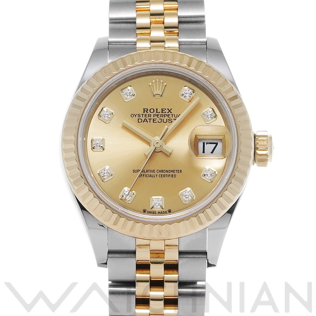 ロレックス レディ デイトジャスト 28 279173G シャンパン/ダイヤモンド レディース 時計 【中古】【wristwatch】