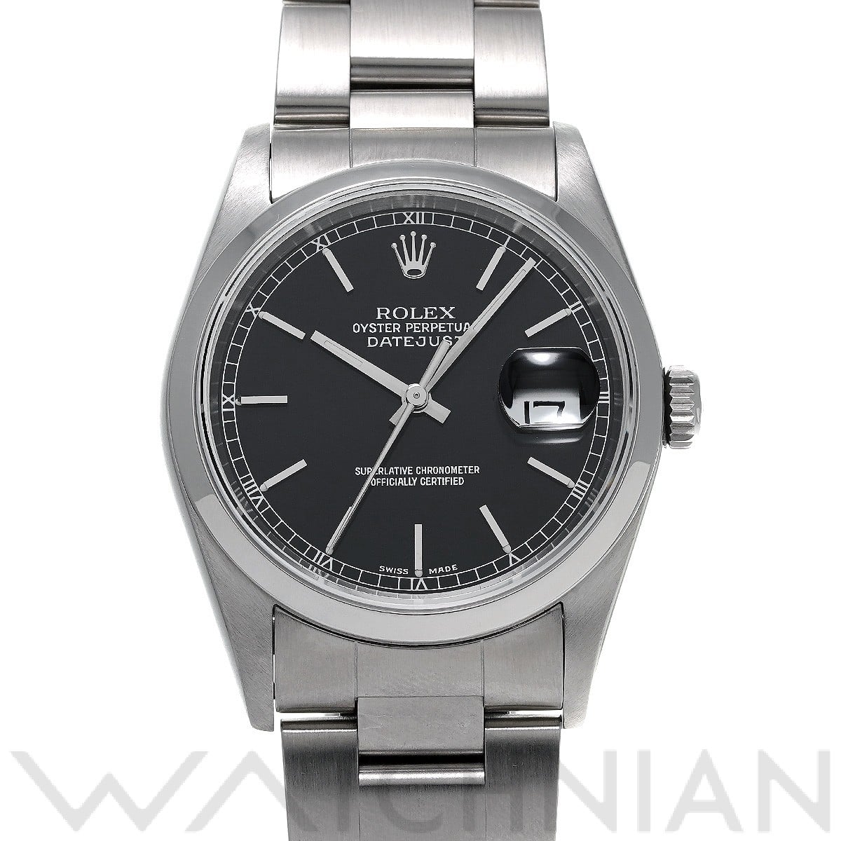 ロレックス デイトジャスト 16200 ブラック メンズ 時計 【中古】【wristwatch】