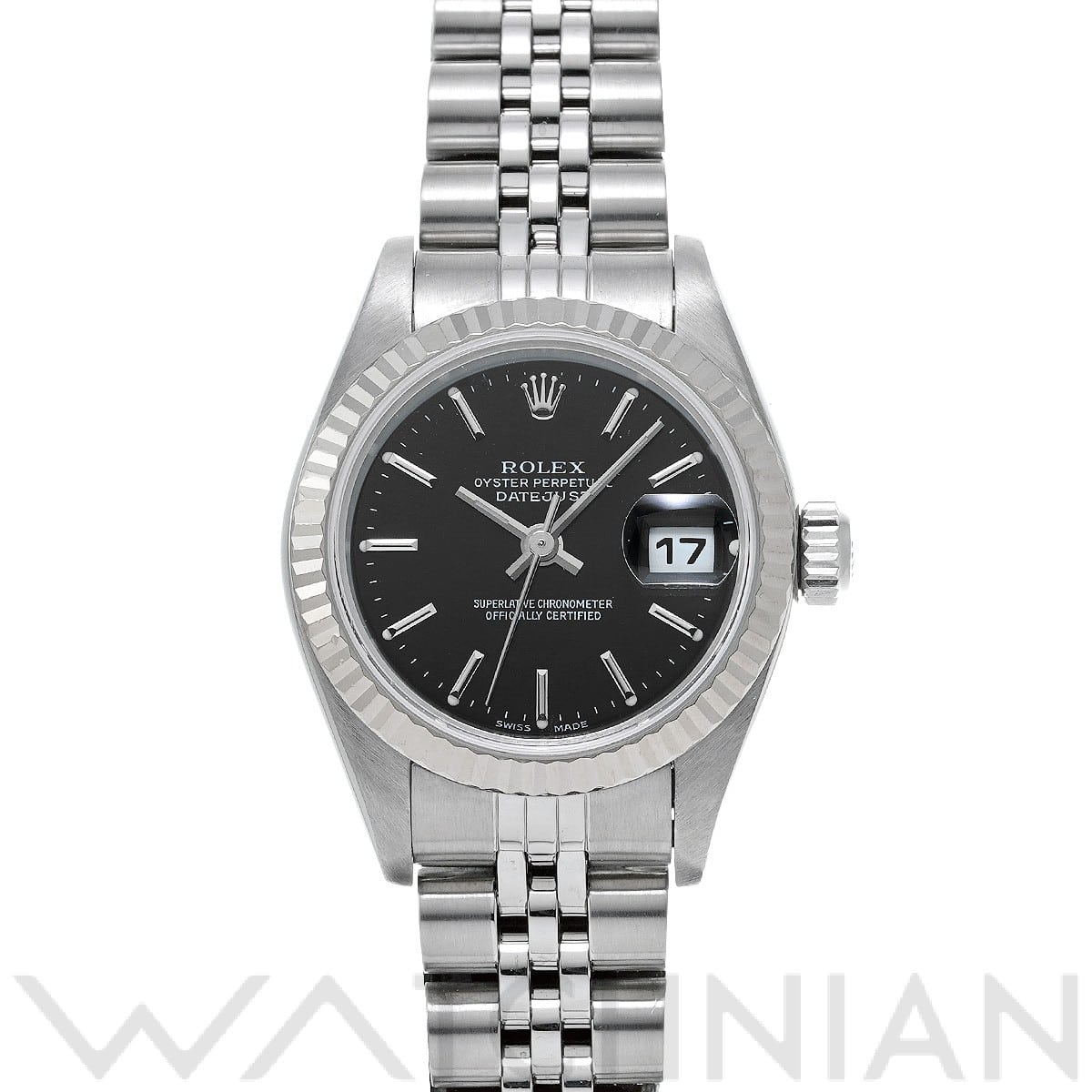 ロレックス デイトジャスト 79174 ブラック レディース 時計 【中古】【wristwatch】