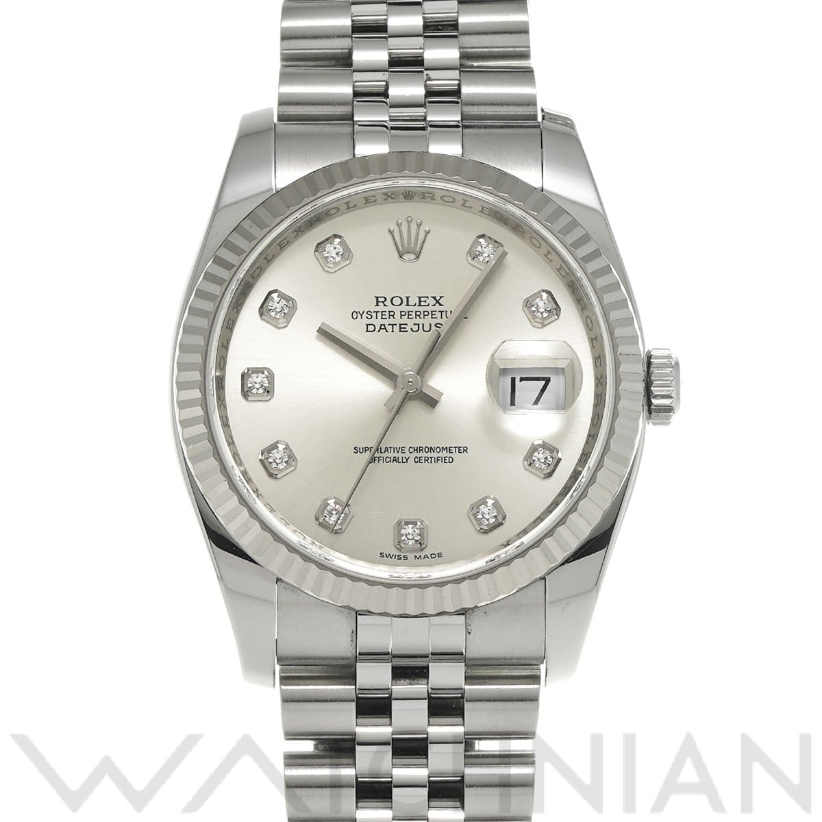 ロレックス デイトジャスト 36 116234G シルバー/ダイヤモンド メンズ 時計 【中古】【wristwatch】