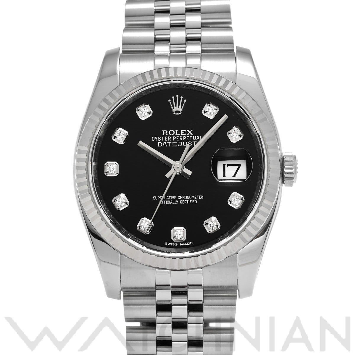 ロレックス デイトジャスト 36 116234G ブラック/ダイヤモンド メンズ 時計 【中古】【wristwatch】