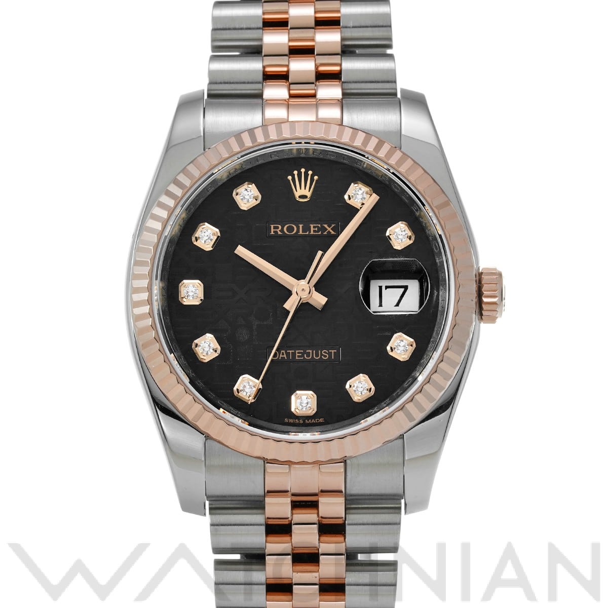 ロレックス デイトジャスト 36 116231G ブラックコンピュータ/ダイヤモンド メンズ 時計 【中古】【wristwatch】