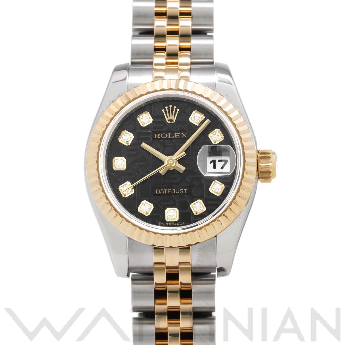 ロレックス レディ デイトジャスト 26 179173G ブラックコンピュータ/ダイヤモンド レディース 時計 【中古】【wristwatch】