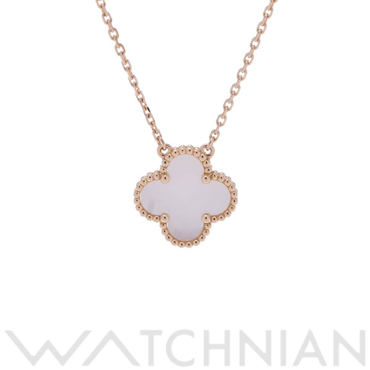 ヴァン クリーフ&アーペル ヴィンテージアルハンブラ ネックレス ゴールド VCARA45900 K18イエローゴールド YG/ホワイトシェル レディース ジュエリー 【中古】【jewelry】