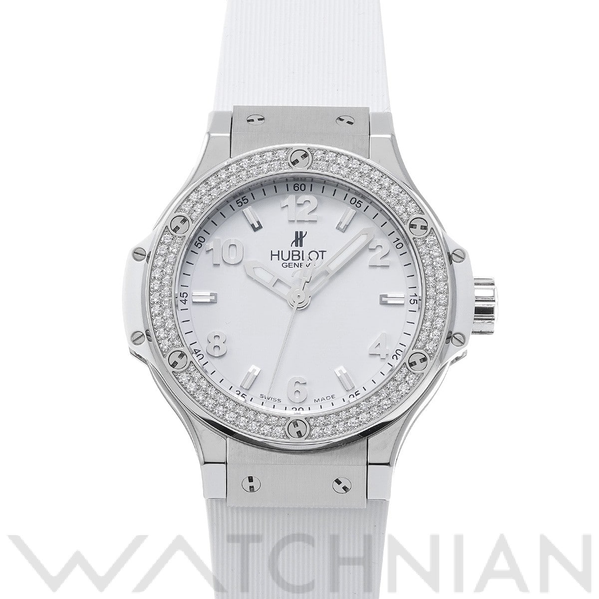 ウブロ ビッグバン スチール ホワイト ダイヤモンド 361.SE.2010.RW.1104 ホワイト レディース 時計 【中古】【wristwatch】