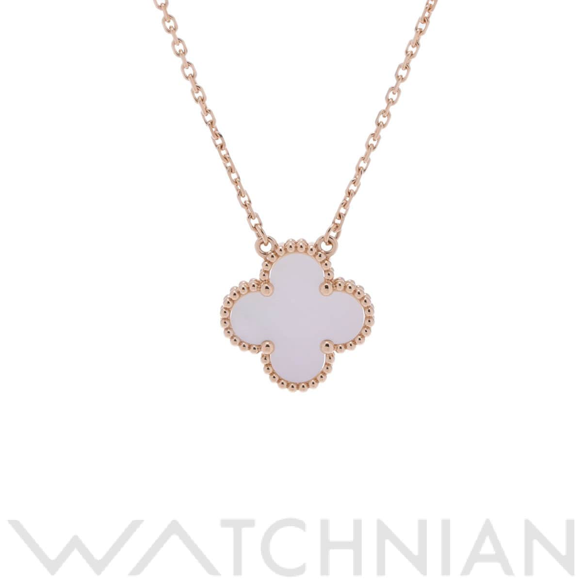 ヴァン クリーフ&アーペル ヴィンテージアルハンブラ ネックレス ゴールド VCARA45900 K18イエローゴールド YG/ホワイトシェル レディース ジュエリー 【中古】【jewelry】