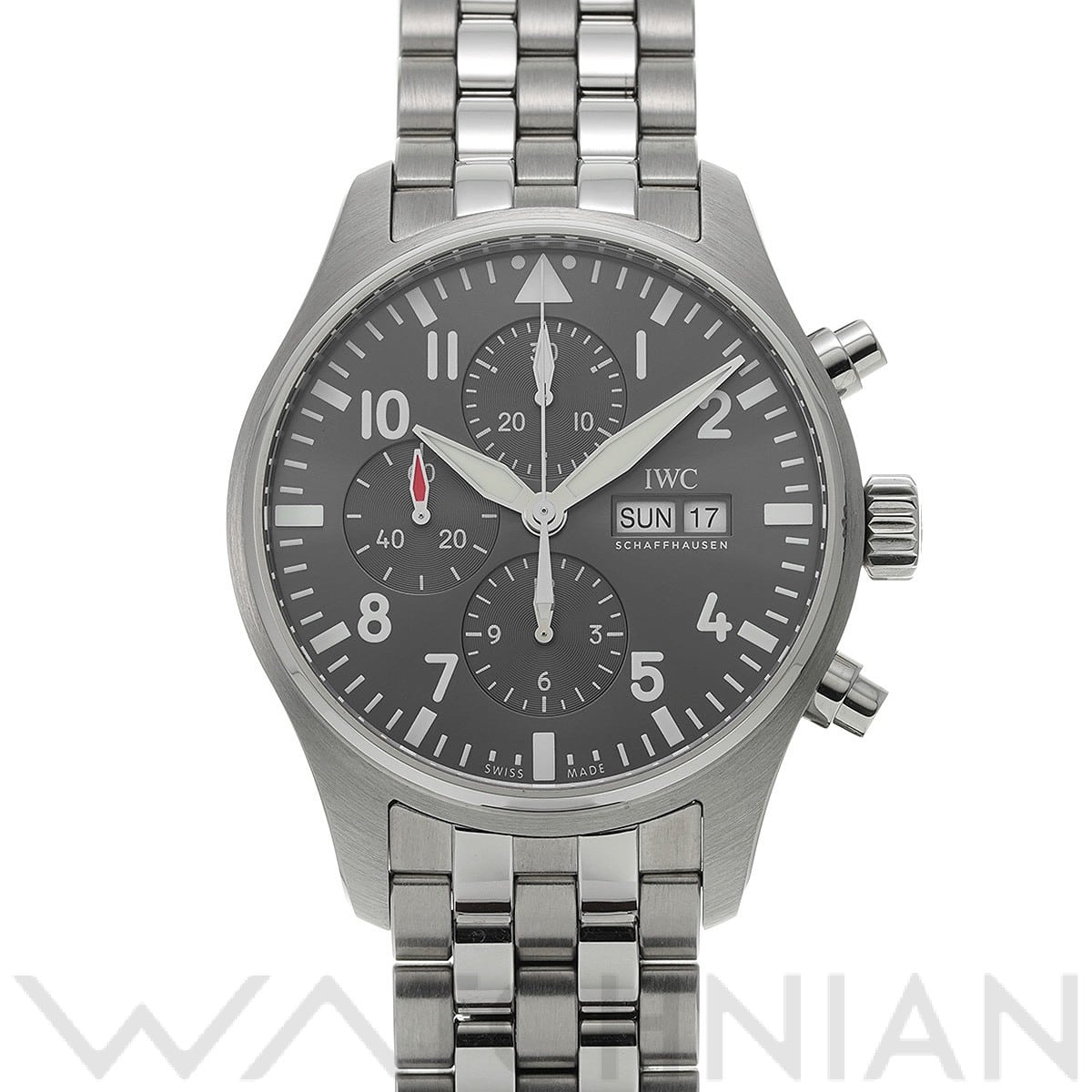 IWC パイロットウォッチ クロノグラフ スピットファイア IW377719 グレー メンズ 時計 【中古】【wristwatch】