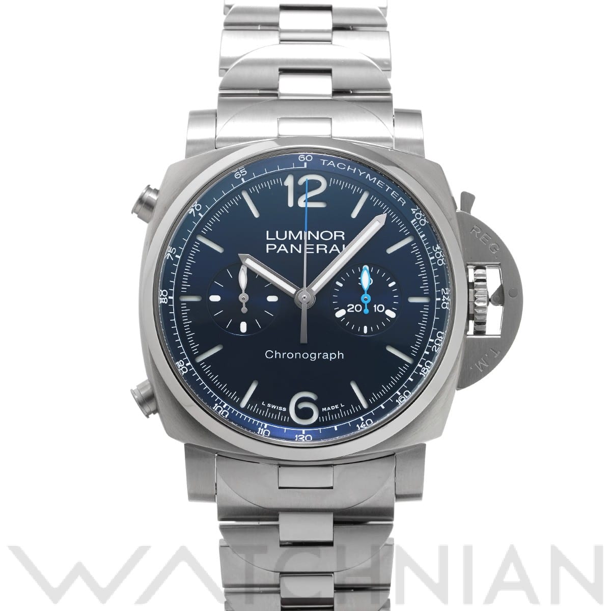 パネライ ルミノール クロノ PAM01110 ブルー メンズ 時計 【中古】【wristwatch】