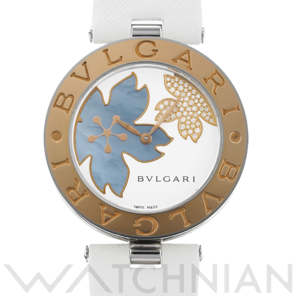 ブルガリ / BVLGARI ビーゼロワン BZ35FDSGL ホワイト/ブルーシェル/ダイヤモンド ユニセックス 時計 【中古】【wristwatch】