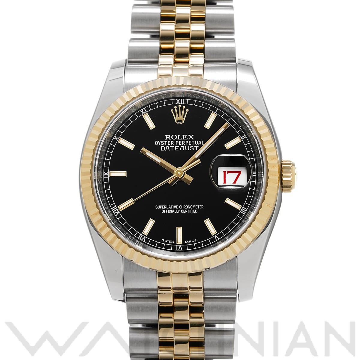 ロレックス デイトジャスト 36 116233 ブラック メンズ 時計 【中古】【wristwatch】