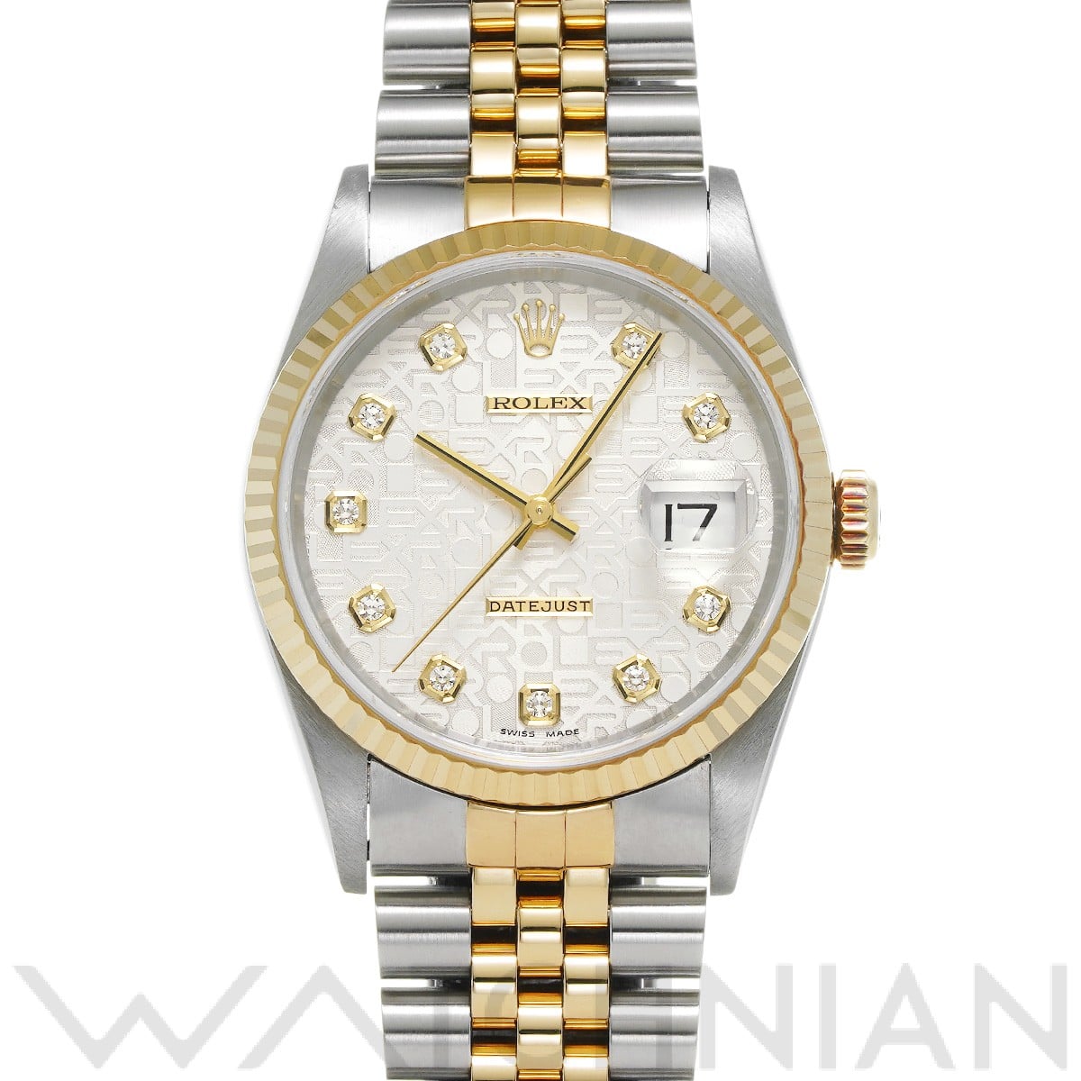 ロレックス デイトジャスト 16233G シルバーコンピュータ/ダイヤモンド メンズ 時計 【中古】【wristwatch】