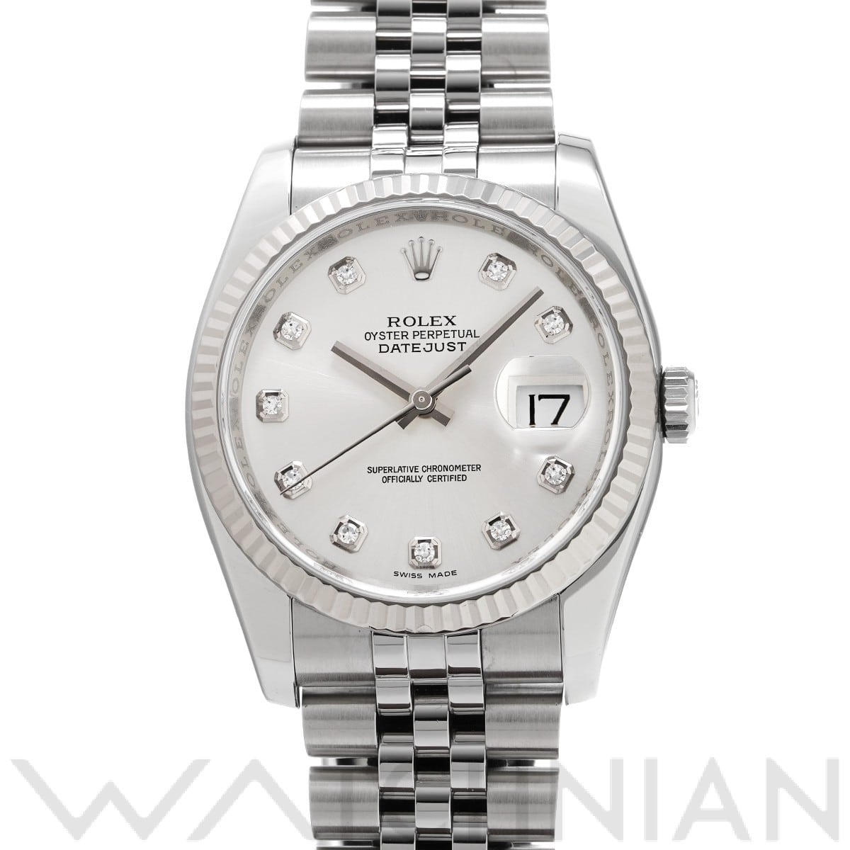 ロレックス デイトジャスト 36 116234G シルバー/ダイヤモンド メンズ 時計 【中古】【wristwatch】