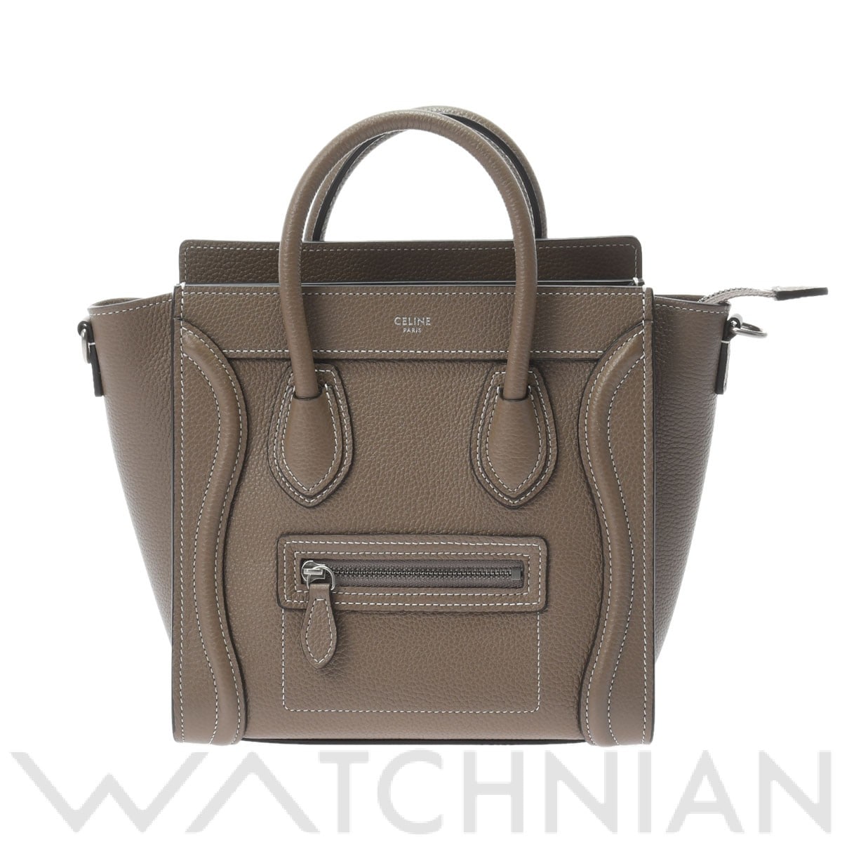 セリーヌ ラゲージ ナノ スリ/シルバー金具 189243DRU.06SO ドラムドカーフ レディース バッグ 【中古】【bag】